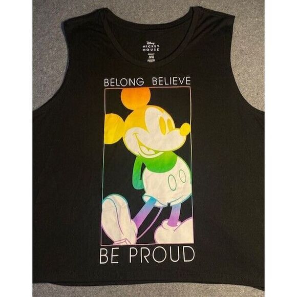 Disney Tops - MICKEY MOUSE Disney TANK TOP XL BLACK Pride MUSCLE SHIRT belong believe be proud